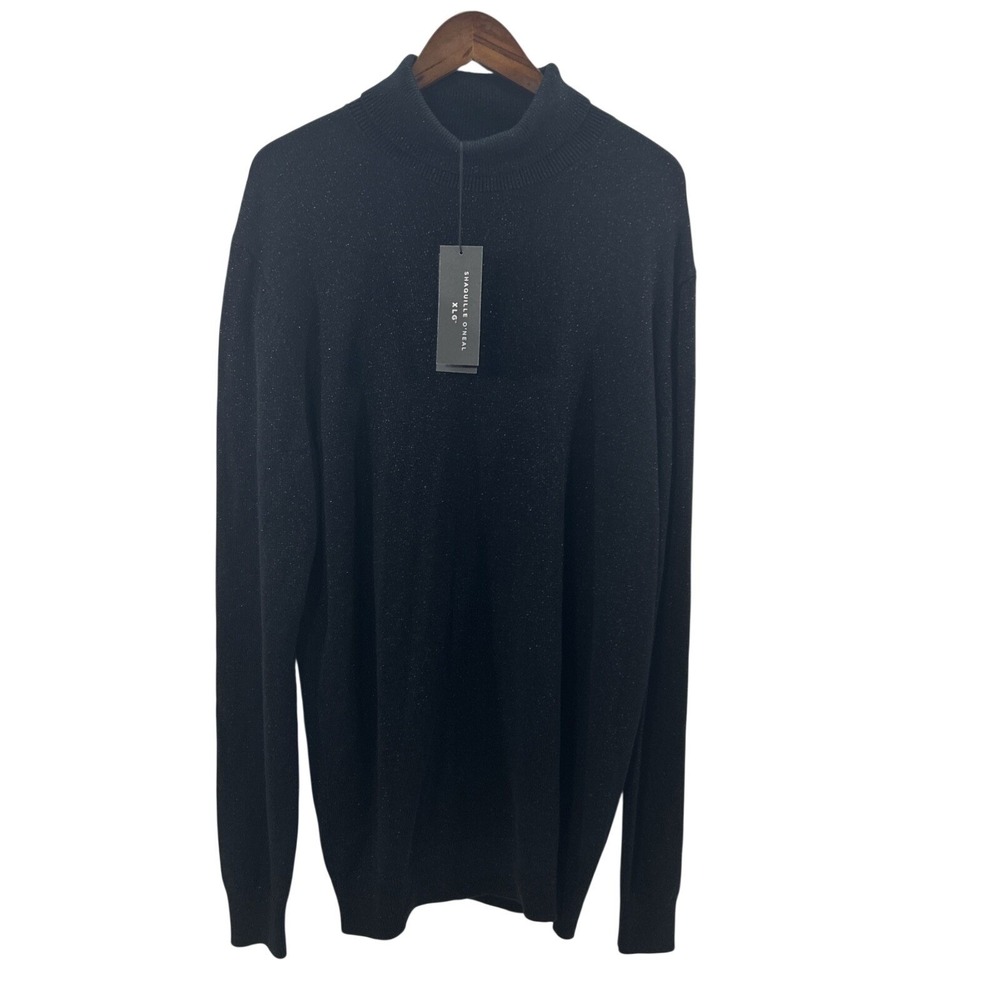 Shaquille ONeal Men XLG Black Sweater Turtle Neck Long Sleeves New Tags
